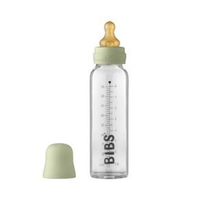 NWT Bibs Baby Glass Bottle With Latex Nipple - 225ml - Sage